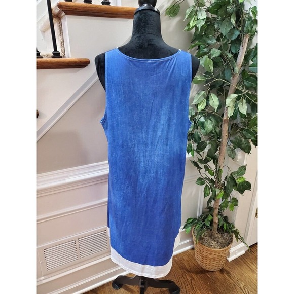 SHEIN Women's Blue Polyester Scoop Neck Sleeveless Knee Length Dress Size Large - Picture 7 of 10